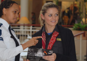 PalAmerican Mall Security Guard Helping Customer